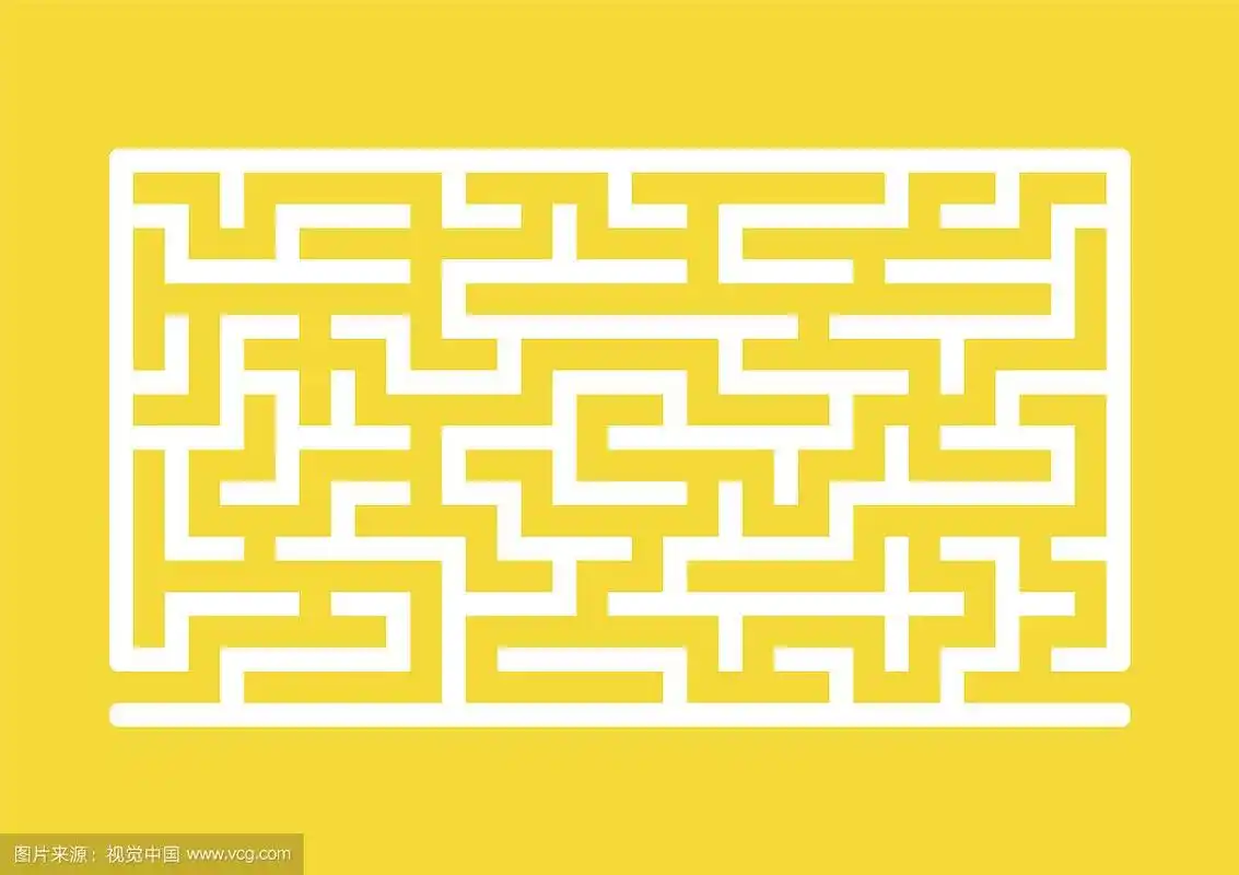 白色长方形迷宫游戏,适合儿童拼图