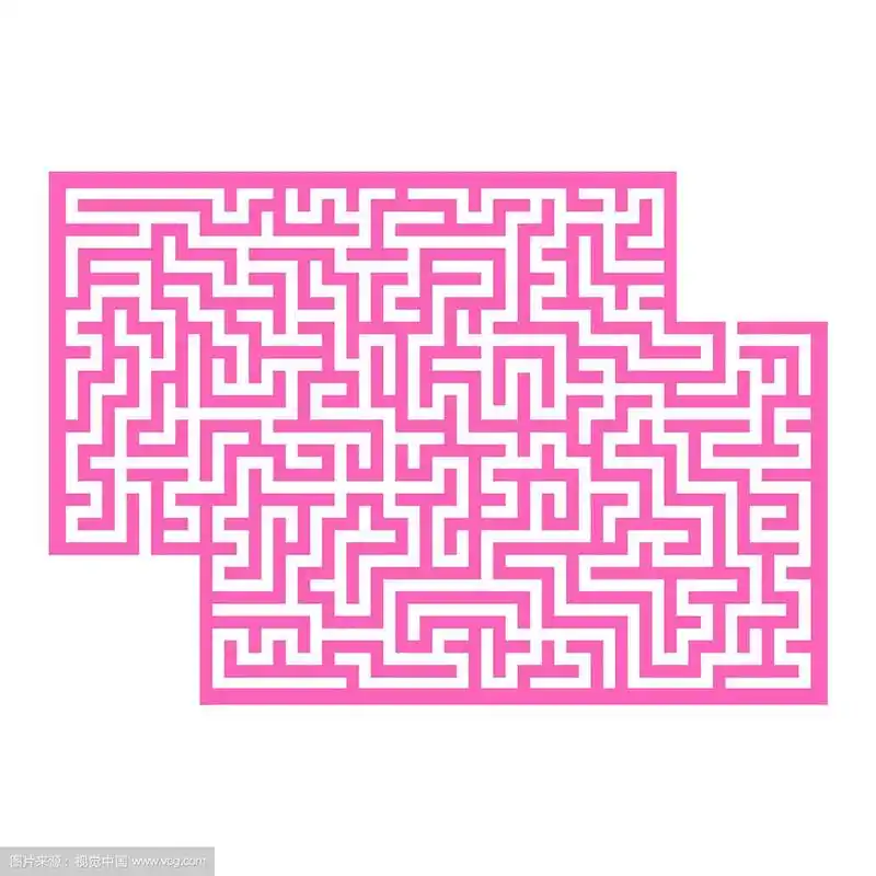 抽象的矩形迷宫游戏,适合儿童拼图