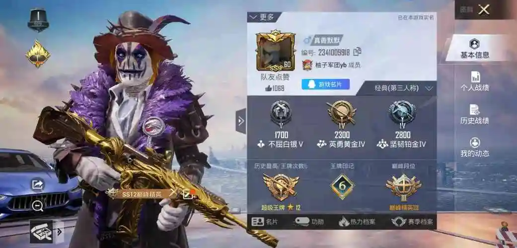 78超级王牌12星6印记此和平精英账号已出租194次帐号出租-租号玩