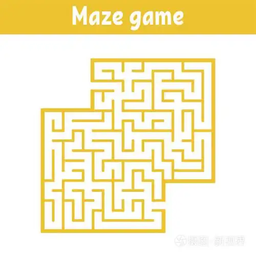 彩色方形迷宫. 孩子们的游戏. 儿童拼图. 迷宫难题.