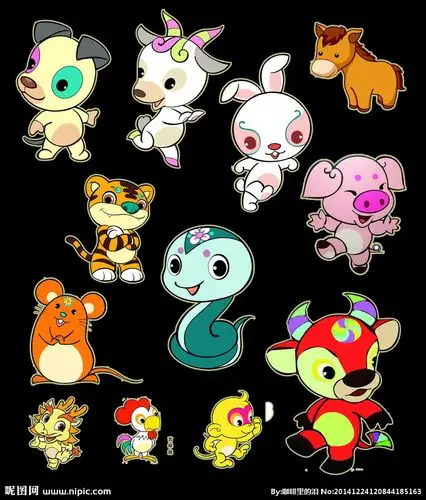 十二生肖设计图__其他_动漫动画_设计图库_昵图网nipic.com