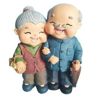 老头老太太情侣家装饰品爷爷奶奶生日结婚纪念日礼物白头摆件 原价26.